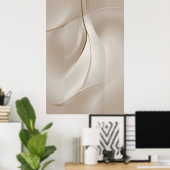 きらめく静けさ |ベージュ抽象芸術アート ポスター (ホームオフィス)