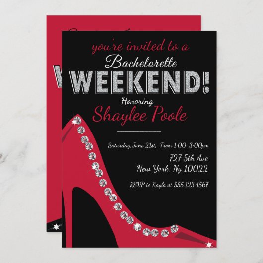 きらめく靴、バチェロレッテの招待状 招待状 (正面/裏面)