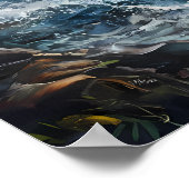 きらめく魚を抱えている熊 ポスター (角)