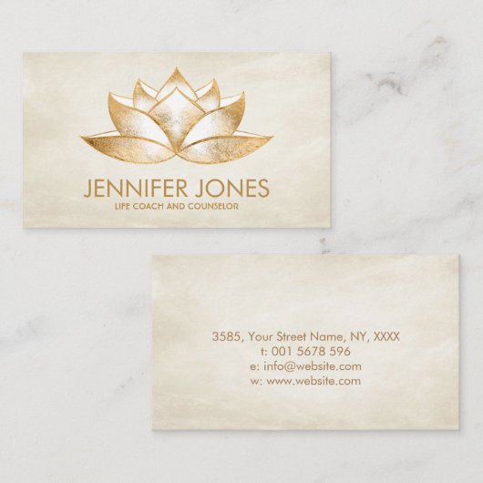 きらめく黄金の蓮の花 名刺 (正面/裏面)