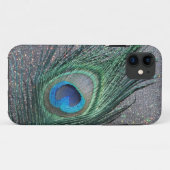 きらめく黒い孔雀の羽の静物画 Case-Mate iPhoneケース (裏面(横))