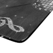 きらめく黒い音楽ノート及びスチレットヒール カッティングボード (角)