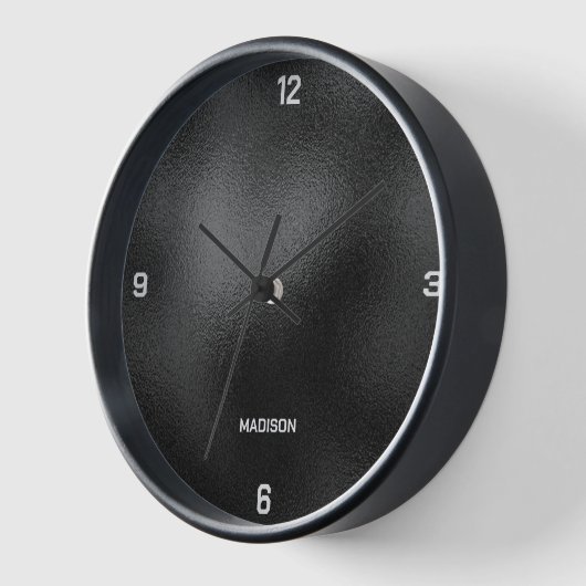 きらめく黒時計 壁時計 (傾斜)