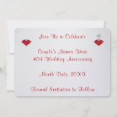 きらめく40周年記念日付カードの保存 招待状 (裏面)