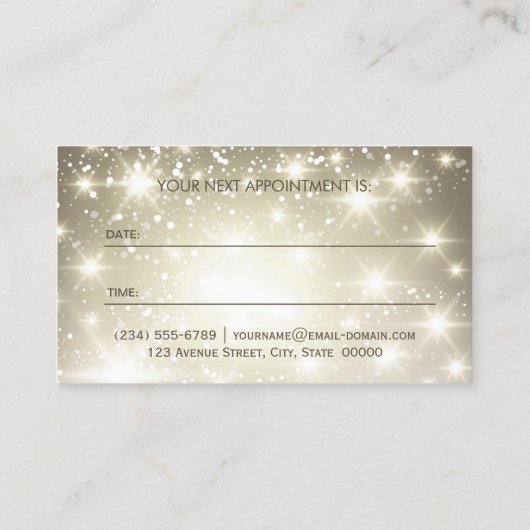 きらめく《写真》ぼけ味グリッターアポイントメントカード 予約カード (裏面)