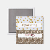 きらめく/grimy（ばちゃばちゃ）跳ねる/stars2 inch正方形マグネット マグネット (正面/裏面)