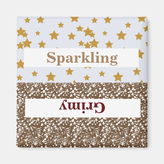 きらめく/grimy（ばちゃばちゃ）跳ねる/stars2 inch正方形マグネット マグネット (正面)