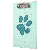 きらめくcat paw print - mint クリップボード (左)