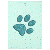 きらめくcat paw print - mint クリップボード (裏面)