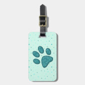 きらめくcat paw print - mint ラゲッジタグ (正面縦)