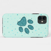 きらめくcat paw print - mint Case-Mate iPhoneケース (裏面(横))