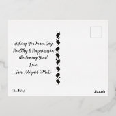 きらめくHappy New Year Fireworks 3写真 箔シーズンポストカード (裏面)