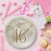 きらめくSweet sixteen金ゴールドID652 ペーパープレート (パーティー)