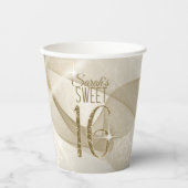 きらめくSweet sixteen金ゴールドID652 紙コップ (正面)