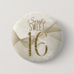きらめくSweet sixteen金ゴールドID652 缶バッジ