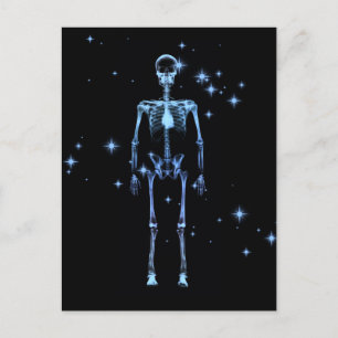 きらめくX線スケルトン – 青 ポストカード