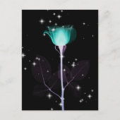 きらめくX線花 – ティール（緑がかった色） ポストカード (正面)