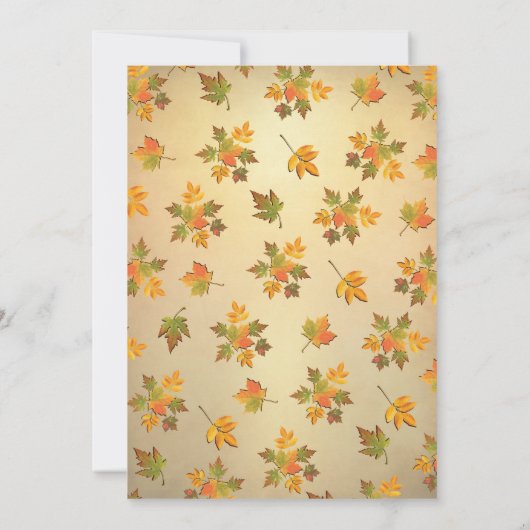 きら素朴めく結婚明かりのある秋 招待状 (裏面)