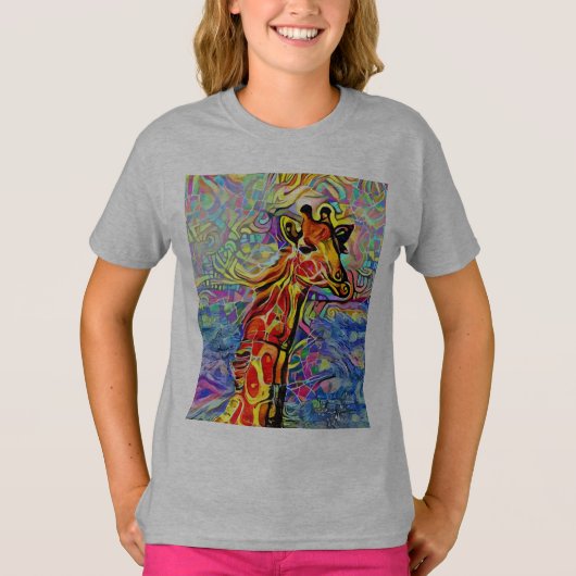 きりんのアートTシャツ 子供用 Tシャツ (正面)