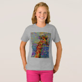 きりんのアートTシャツ 子供用 Tシャツ (正面フル)