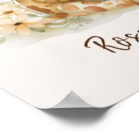 きりんの絵本を読む保育園ジャングル動物 ポスター (角)