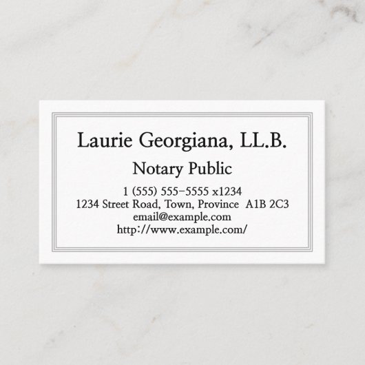 きれいで及びカスタマイズ可能な公証人の名刺 名刺 (正面)