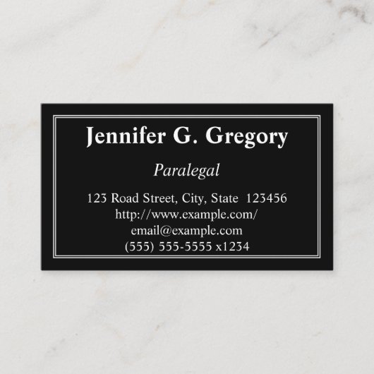 きれいで及び伝統的なパラリーガルの名刺 名刺 (正面)