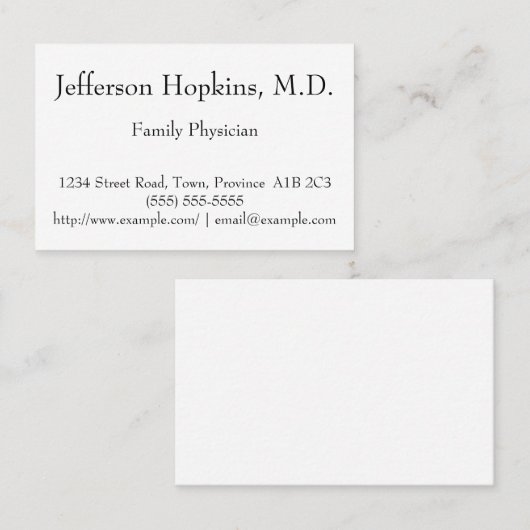 きれいで、ミニマルなホームドクターの名刺 名刺 (正面/裏面)