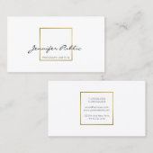 きれいなあなた自身のモダンでエレガントなホワイトゴールドを作成して下さい 名刺 (正面/裏面)