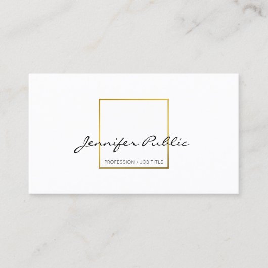 きれいなあなた自身のモダンでエレガントなホワイトゴールドを作成して下さい 名刺 (正面)