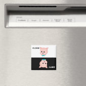 きれいなのと汚いのと豚のキャラクター マグネット (インサイチュ (食洗機))