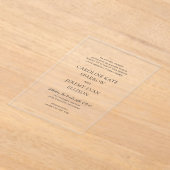 きれいなエレガントな結婚式 アクリル招待状 (レイダウン)