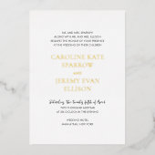 きれいなエレガントな結婚式 箔招待状 (正面)