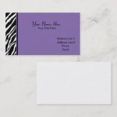 きれいなシマウマのプリント-紫色 名刺 (正面/裏面)