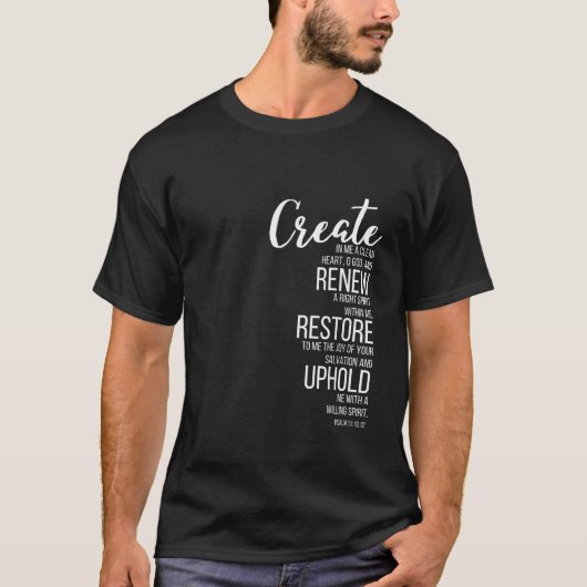 きれいなハートPsalm 51 10 Tシャツ (正面)