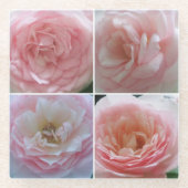 きれいなバラ ガラスコースター (正面)