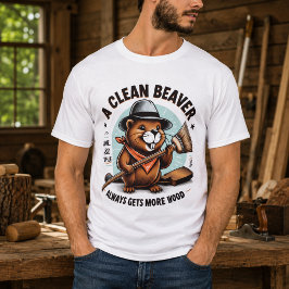 きれいなビーバーは常にたくさんの木材を手に入れる Tシャツ