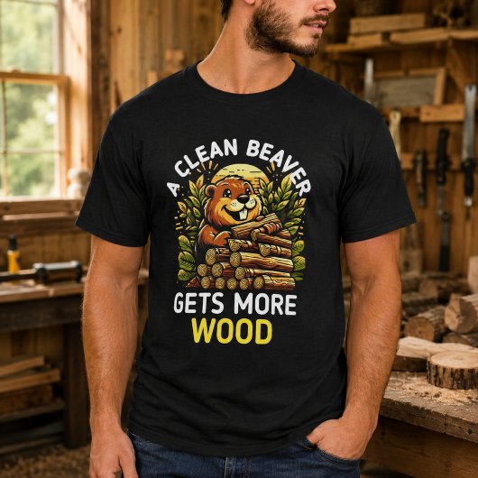きれいなビーバーは常に多くの木材を手に入れる Tシャツ