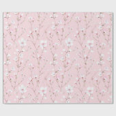 きれいなピンクと白の花のブライダルシャワー ラッピングペーパー (フラット)