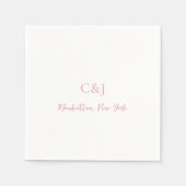 きれいなピンクのエレガントな結婚式 スタンダードカクテルナプキン (正面)