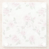 きれいなピンクのバラ ガラスコースター (裏面)