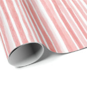 きれいなピンクの白のストライプ ラッピングペーパー (ロールコーナー)