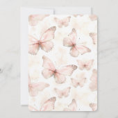 きれいなピンクの蝶の誕生日 招待状 (裏面)