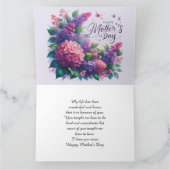 きれいなライラックの母の日花束「お母さん」 カード (内部)