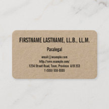 きれいな及び基本的なパラリーガルの名刺