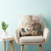 きれいな可愛い子猫の寝水色 クッション (椅子)