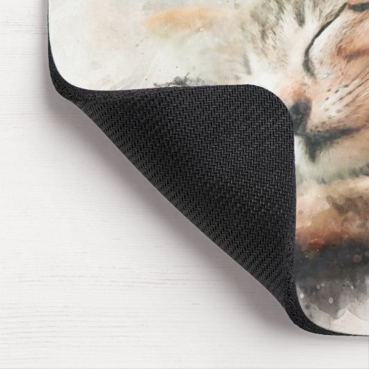 きれいな可愛い子猫の寝水色 マウスパッド (コーナー)