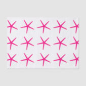 きれいな星型の魚のピンクのパターン 白いビーチ ナウティカル かわいい 薄葉紙 (正面)