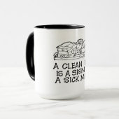 きれいな机は病気の心のマグの印です マグカップ (正面左)