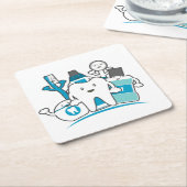 きれいな歯の集団 スクエアペーパーコースター (アングル)